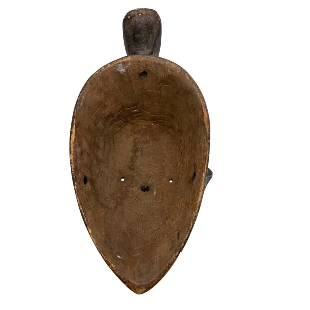 African Ashanti Tribal Wood Mask Hand Carved Wall Decor 2.06 lb Vintage